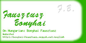 fausztusz bonyhai business card